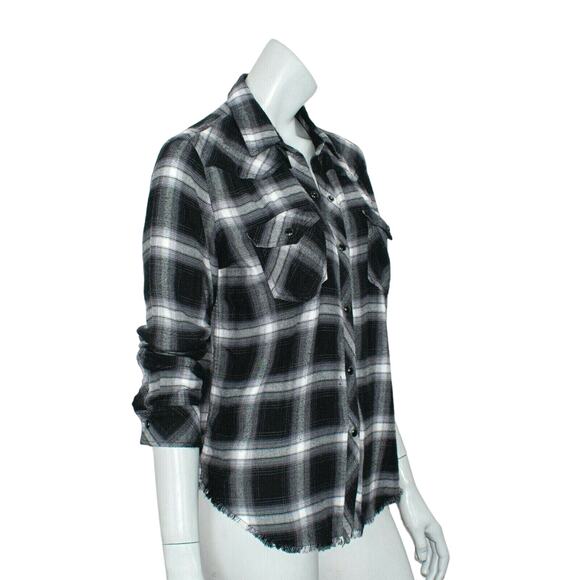 Rails Black Grey Plaid JAXTON Flannel Shirt size Small - Picture 5 of 9